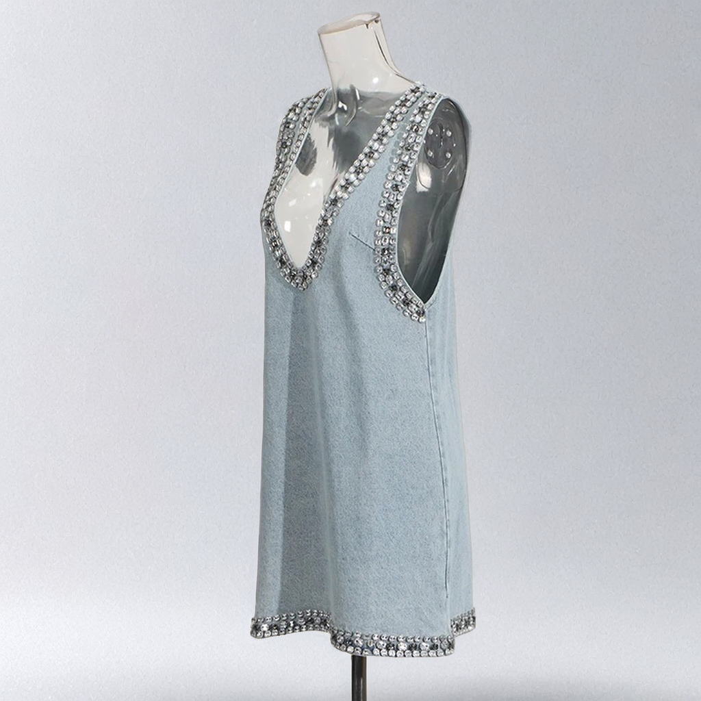 Fashion Personalized Sling Denim Dress Women