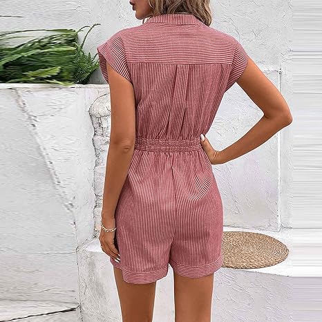 Pinstripe Breeze Romper