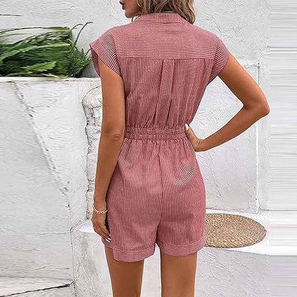 Pinstripe Breeze Romper
