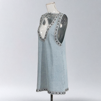 Fashion Personalized Sling Denim Dress Women